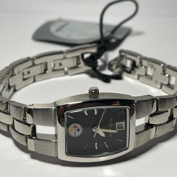 Pittsburgh Steelers NFL Stainless-Steel Bracelet Watch by Fossil !!NEW!! (RARE) - Picture 6 of 6